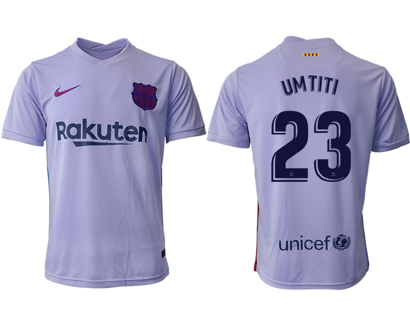 Men 2021-2022 Club Barcelona away aaa version purple #23 Soccer Jersey->barcelona jersey->Soccer Club Jersey